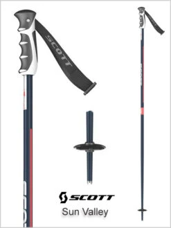 Scott Sports: Unisex Ski Poles - Sun Valley Retro Blue / Red