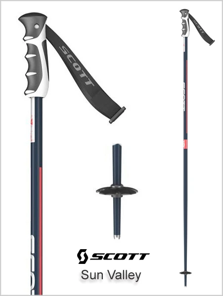 Scott Sports: Unisex Ski Poles - Sun Valley Retro Blue / Red 1 Scott Sports: Unisex Ski Poles - Sun Valley Retro Blue / Red