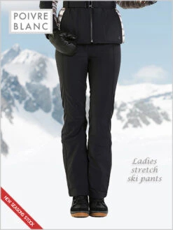 Poivre Blanc: Ladies Stretch Ski Pants (black) - Short And Regular