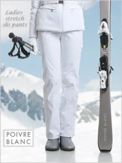 Poivre Blanc: Ladies Stretch Ski Pants (white)