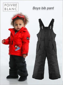 Poivre Blanc: Boys Bib Pant - Black