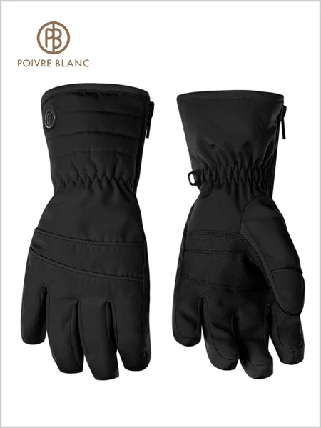 Poivre Blanc: Junior: Girl's Black Gloves 1 Poivre Blanc: Junior: Girl's Black Gloves