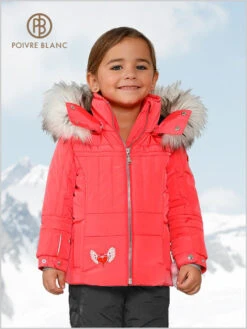 Poivre Blanc: Girls Harriett Ski Jacket - Tecno Red 5 Poivre Blanc: Girls Harriett Ski Jacket - Tecno Red -Ski Gear Store W221002BBGL TecnoRed1c
