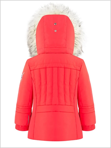Poivre Blanc: Girls Harriett Ski Jacket - Tecno Red 2 Poivre Blanc: Girls Harriett Ski Jacket - Tecno Red - Image 2