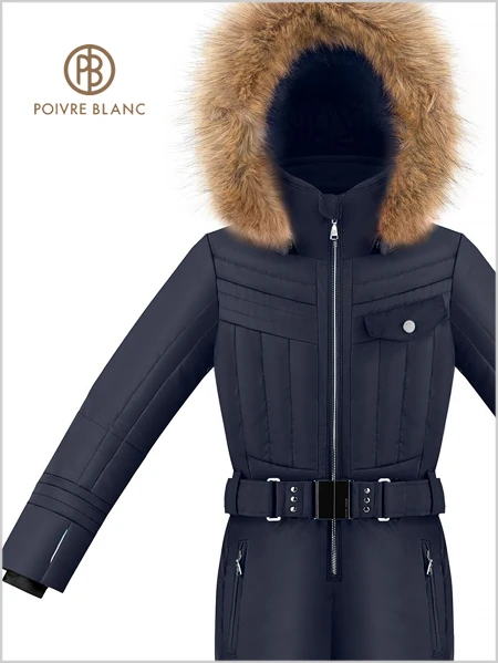 Poivre Blanc: Girls Leonie One-piece Suit - Gothic Blue (ages 14-16) 2 Poivre Blanc: Girls Leonie One-piece Suit - Gothic Blue (ages 14-16) - Image 2