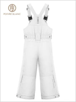 Poivre Blanc: Girls Bib Pant - White (ages 4-7) 5 Poivre Blanc: Girls Bib Pant - White (ages 4-7) -Ski Gear Store W221024BBGL white2