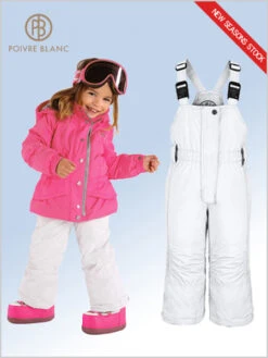Poivre Blanc: Girls Bib Pant - White (ages 4-7)