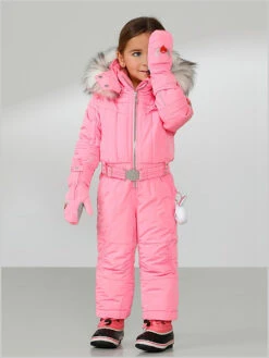Poivre Blanc: Girls Glory Pink One-piece Suit (+ Grow LL System) -Ski Gear Store W221030BBGL GloryPink3