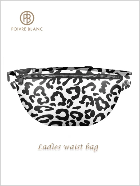 Poivre Blanc: Poivre Blanc Ladies Waist Bag - Leopard White 1 Poivre Blanc: Poivre Blanc Ladies Waist Bag - Leopard White