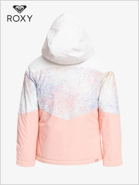 Roxy: Whist Girl Jacket - Bright White Splash 2 Roxy: Whist Girl Jacket - Bright White Splash - Image 2