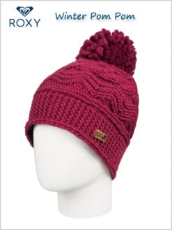 Roxy: Winter Pom Pom Beanie - Beet Red