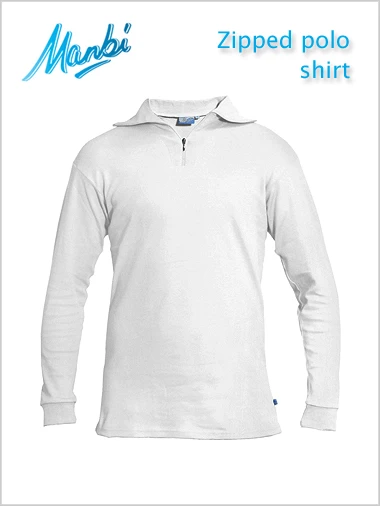Manbi: Zip Polo Shirt - White 1 Manbi: Zip Polo Shirt - White