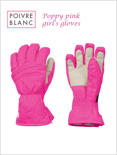 Poivre Blanc: Junior: Girl's Poppy Pink Gloves (age 8-9) 1 Poivre Blanc: Junior: Girl's Poppy Pink Gloves (age 8-9)