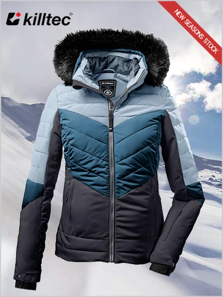 Killtec: Quilted Ski Jacket - Steel Blue (sizes 16-24) 1 Killtec: Quilted Ski Jacket - Steel Blue (sizes 16-24)