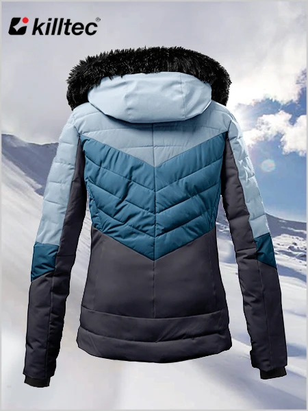 Killtec: Quilted Ski Jacket - Steel Blue (sizes 16-24) 2 Killtec: Quilted Ski Jacket - Steel Blue (sizes 16-24) - Image 2