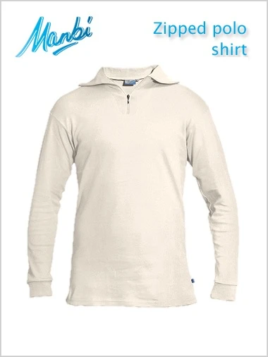 Manbi: Zip Polo Shirt - Winter White 1 Manbi: Zip Polo Shirt - Winter White